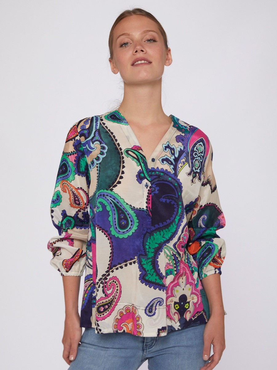 Vilagallo Shirt Ebba Maxi Paisley Print Shirts