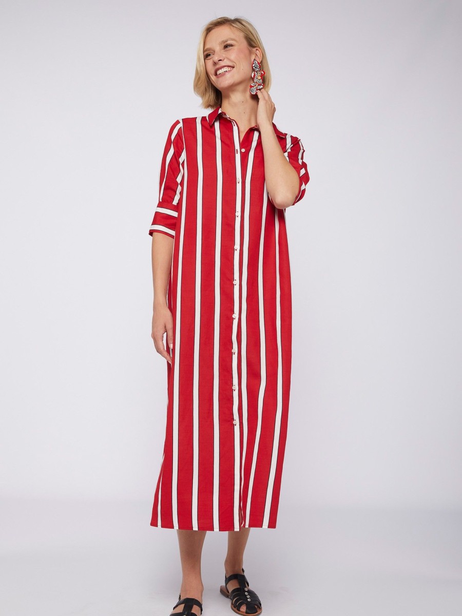 Vilagallo Dress Izzy Red Stripes Dresses