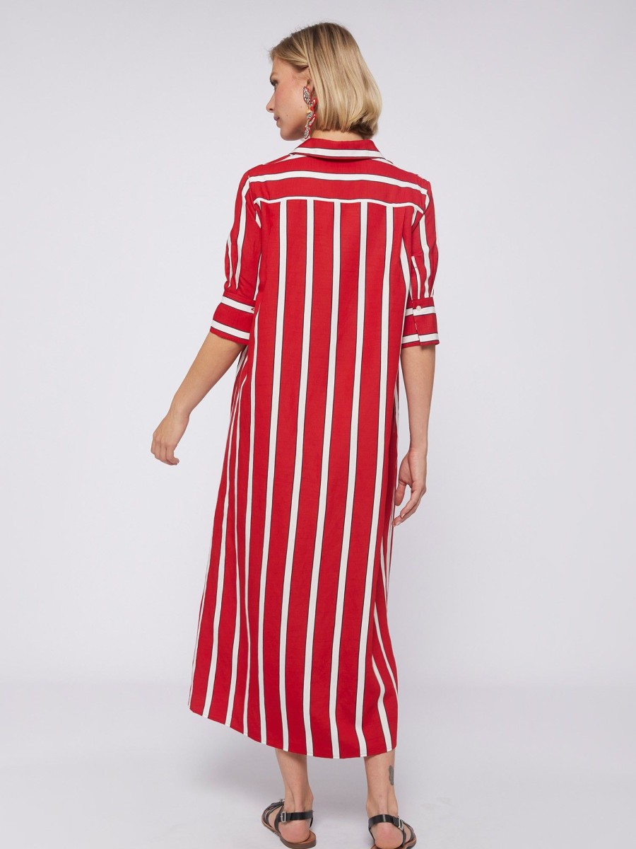 Vilagallo Dress Izzy Red Stripes Dresses