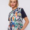 Vilagallo T-Shirt Multicolour Ikat Cotton Print T-Shirts