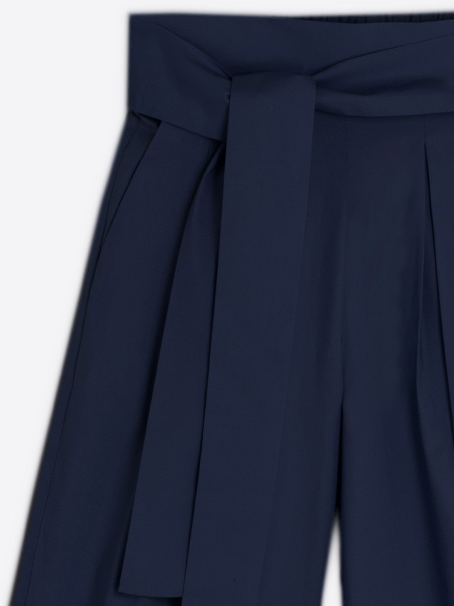 Vilagallo Trouser Marie Navy Poplin Elast Trousers