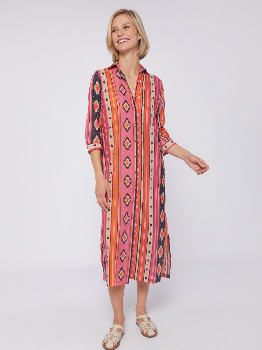 Vilagallo Dress Antonella Navajo Pink Stripes Dresses