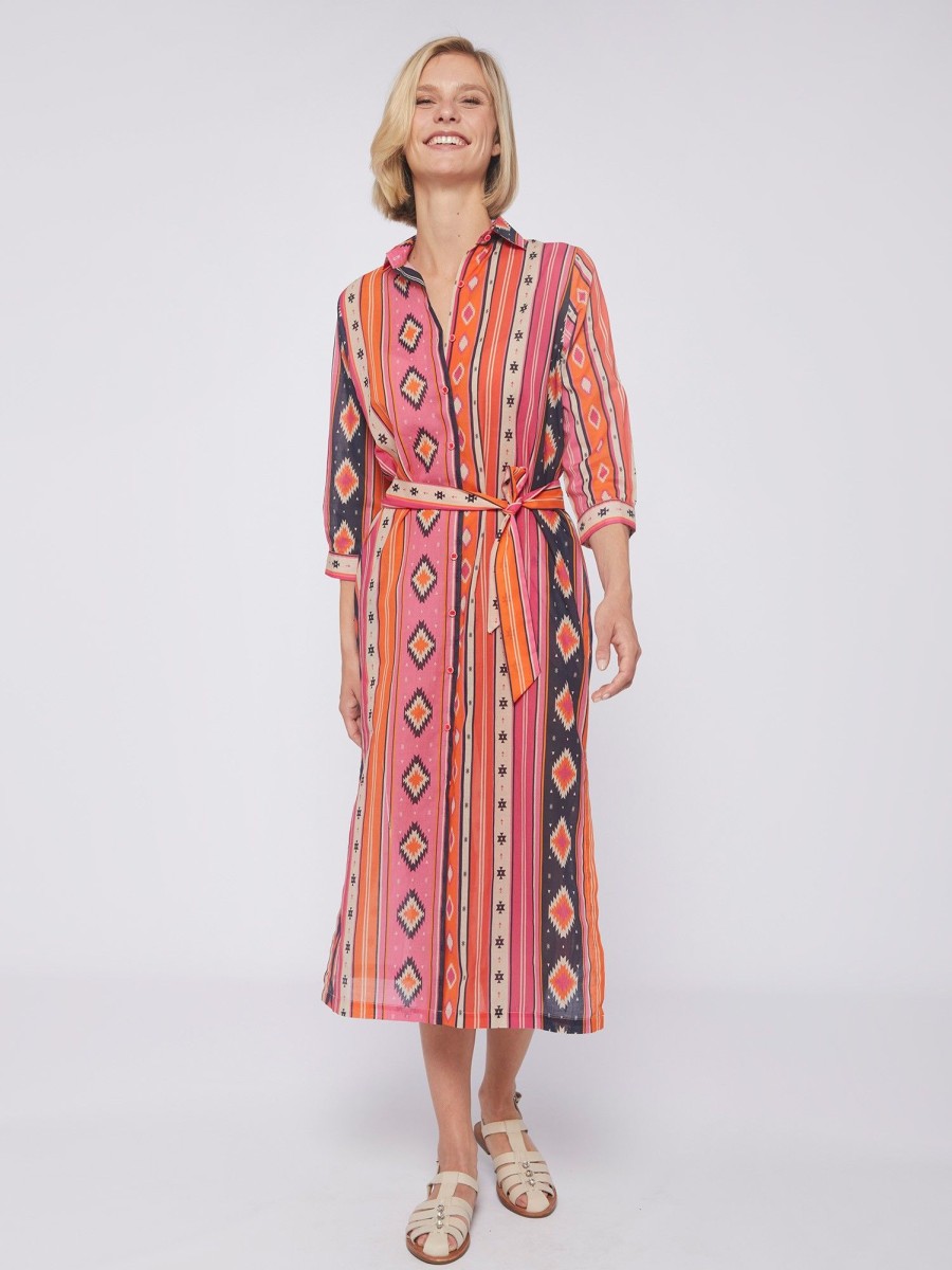 Vilagallo Dress Antonella Navajo Pink Stripes Dresses