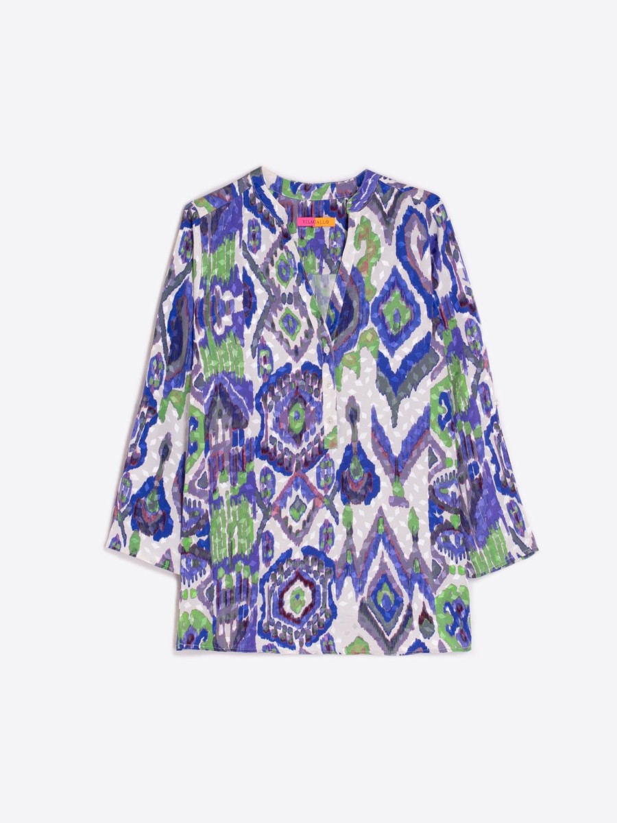 Vilagallo Shirt Francina Watercolour Ikat Shirts