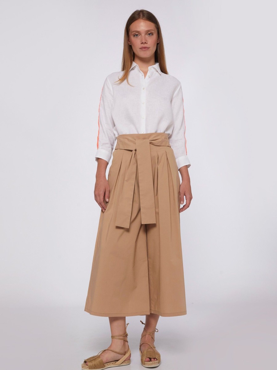 Vilagallo Trouser Marie Beige Poplin Trousers