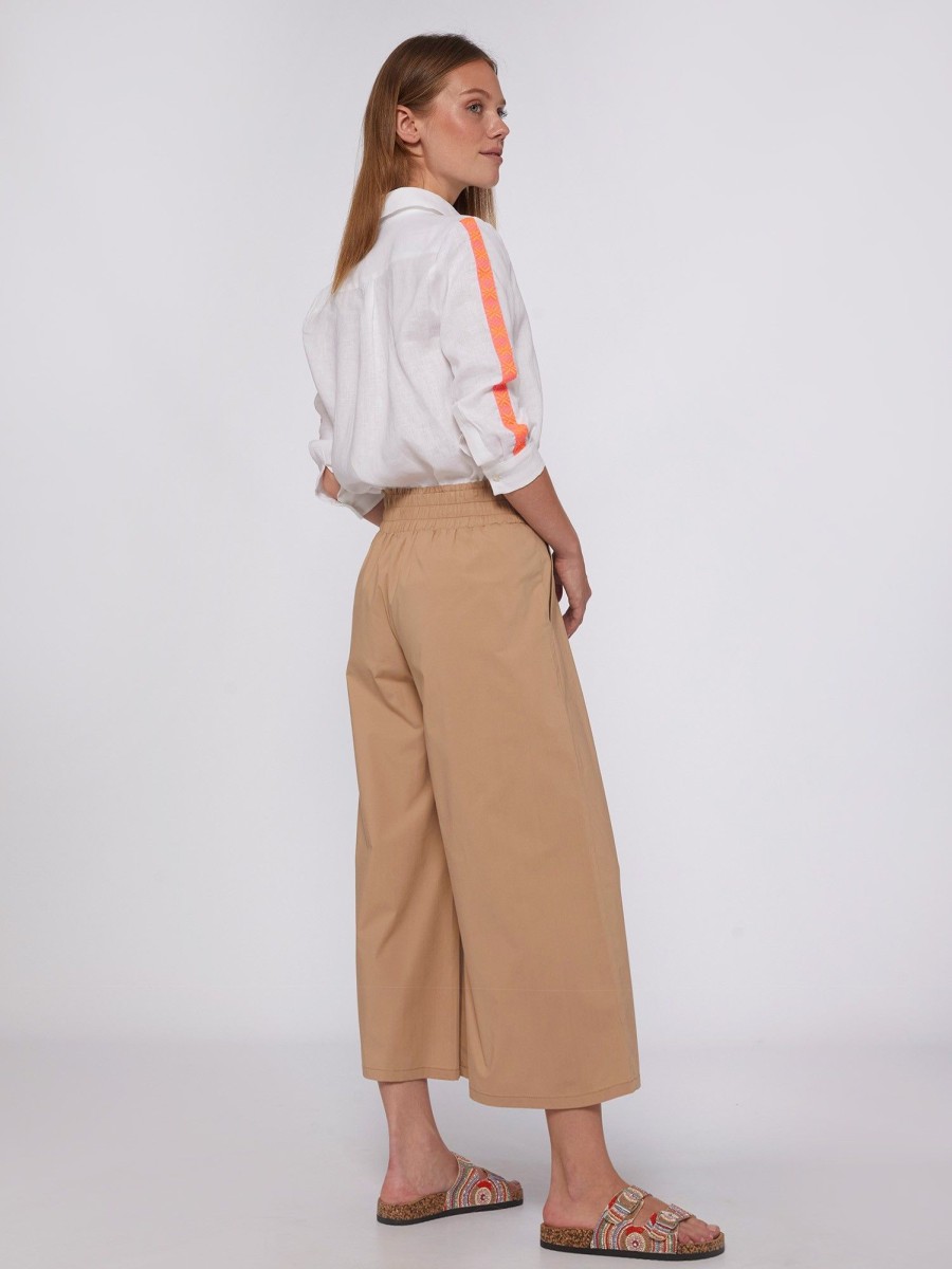 Vilagallo Trouser Marie Beige Poplin Trousers