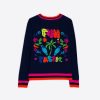 Vilagallo Knitwear Intarsia Pullover Navy Intarsia Knitwear