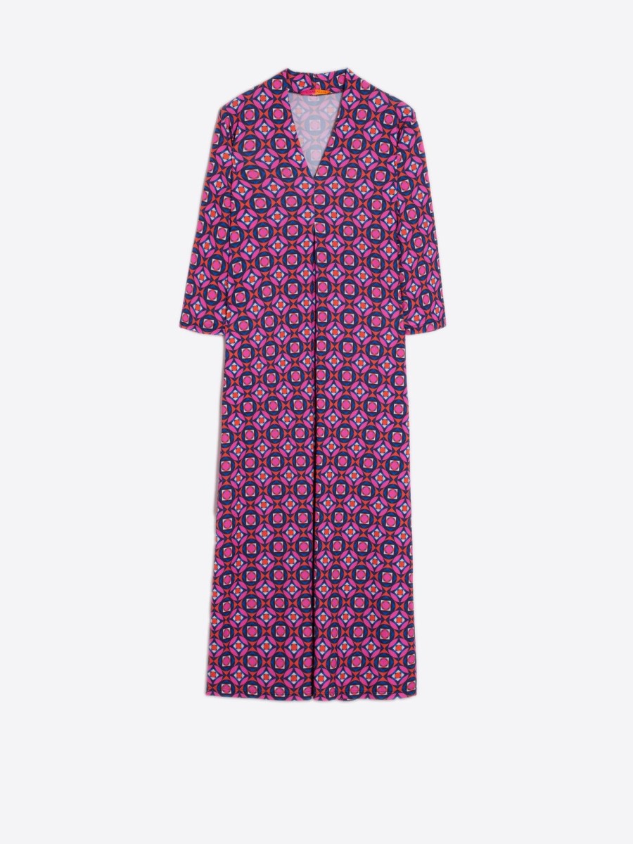 Vilagallo Dress Noam Geometric Pink Navy Dresses