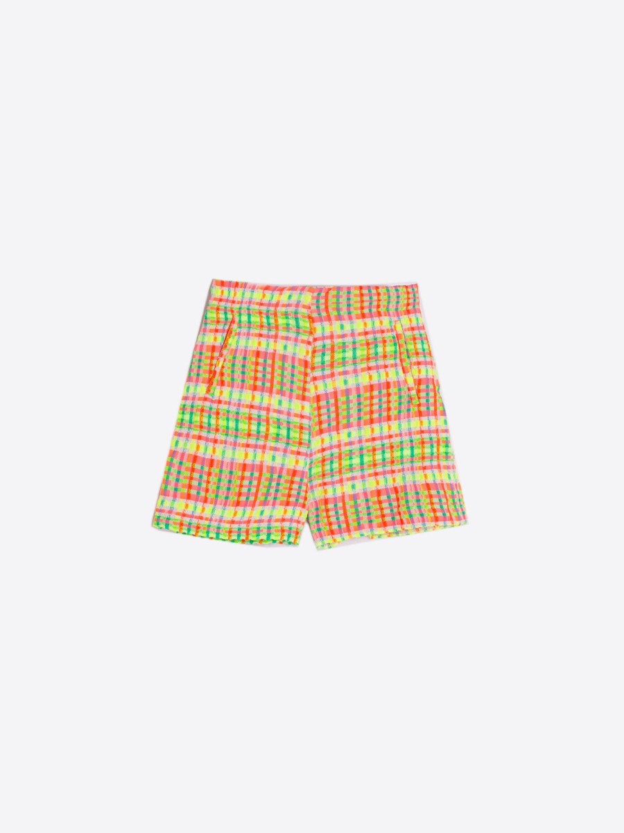 Vilagallo Short Sandra Cuadro Fluor Seersucker Trousers