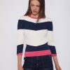 Vilagallo Knitwear Colour Block Canale Navy&White Pink Knitwear