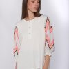 Vilagallo T-Shirt Karen Fluor Embroidered Zig-Zag T-Shirts