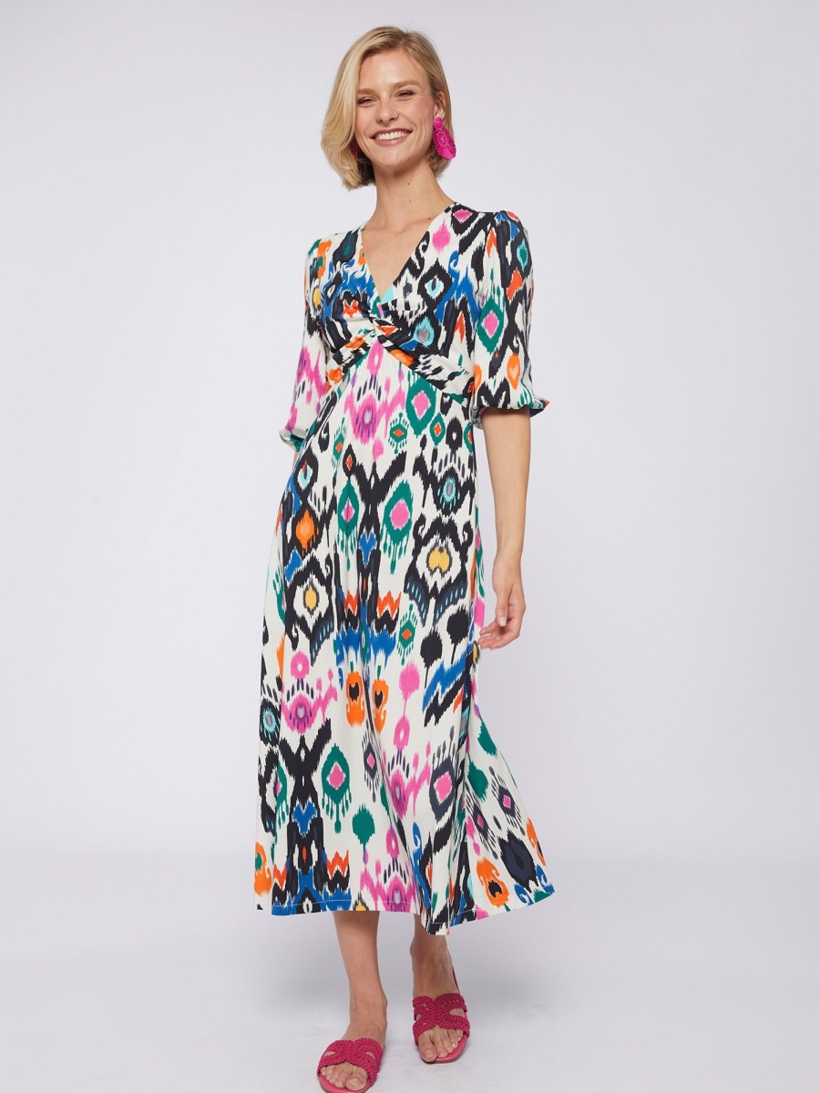 Vilagallo Dress Carolina Ikat Knit Print Dresses