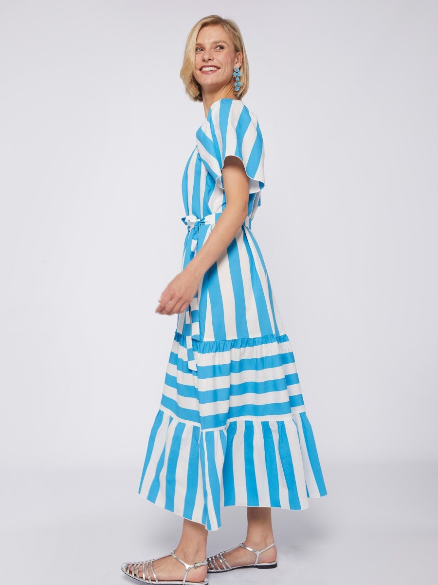 Vilagallo Dress Palmira Turquoise Stripes Dresses