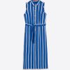 Vilagallo Dress Livia Ecru Blue Stripes Dresses