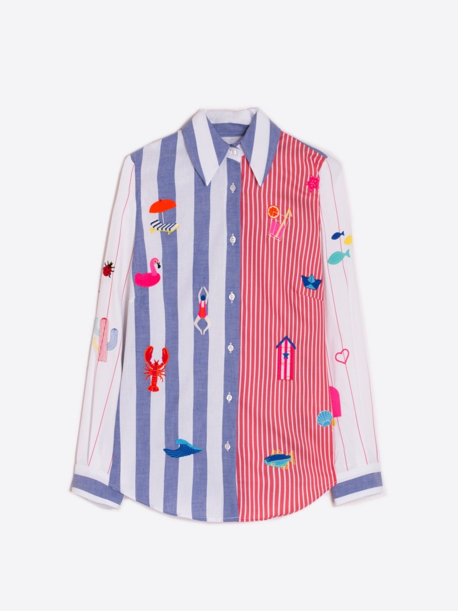 Vilagallo Shirt Mafalda Emb Multistripe Shirts