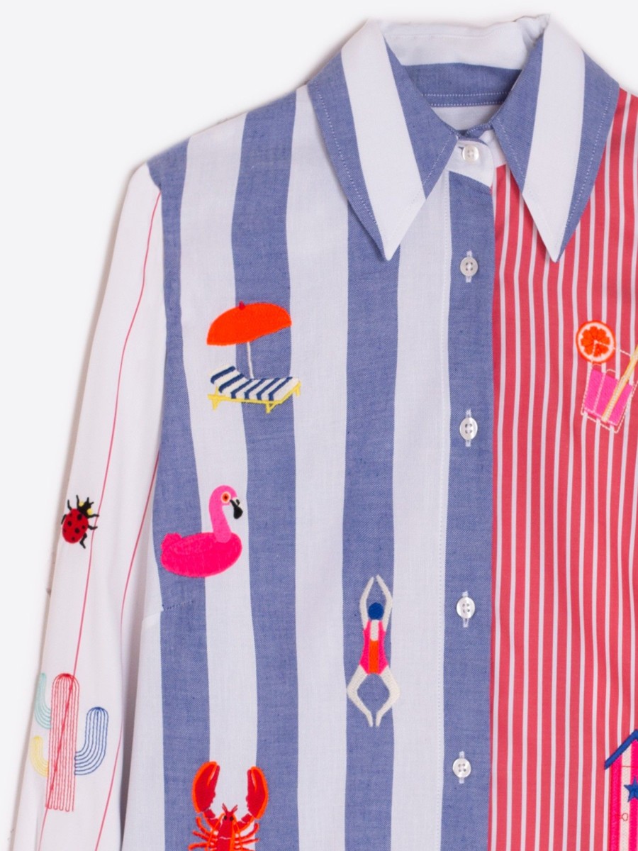 Vilagallo Shirt Mafalda Emb Multistripe Shirts