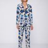 Vilagallo Trouser Clarise Ikat Blue Print Trousers