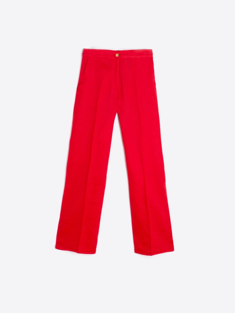 Vilagallo Trouser Tiffany Coral Linen Trousers