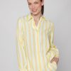 Vilagallo Shirt Ginger Yellow Linen Stripes Shirts