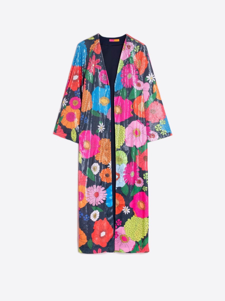 Vilagallo Coat Laura Maxi Flower Sequins Coats