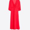 Vilagallo Dress Carolina Coral Knit Satin Dresses