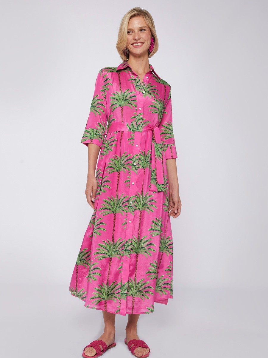 Vilagallo Dress Natalia Pink Palm Tree Dresses