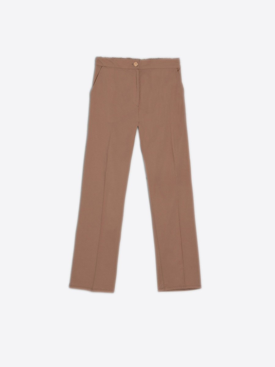 Vilagallo Trouser Tiffany Beige Poplin Trousers