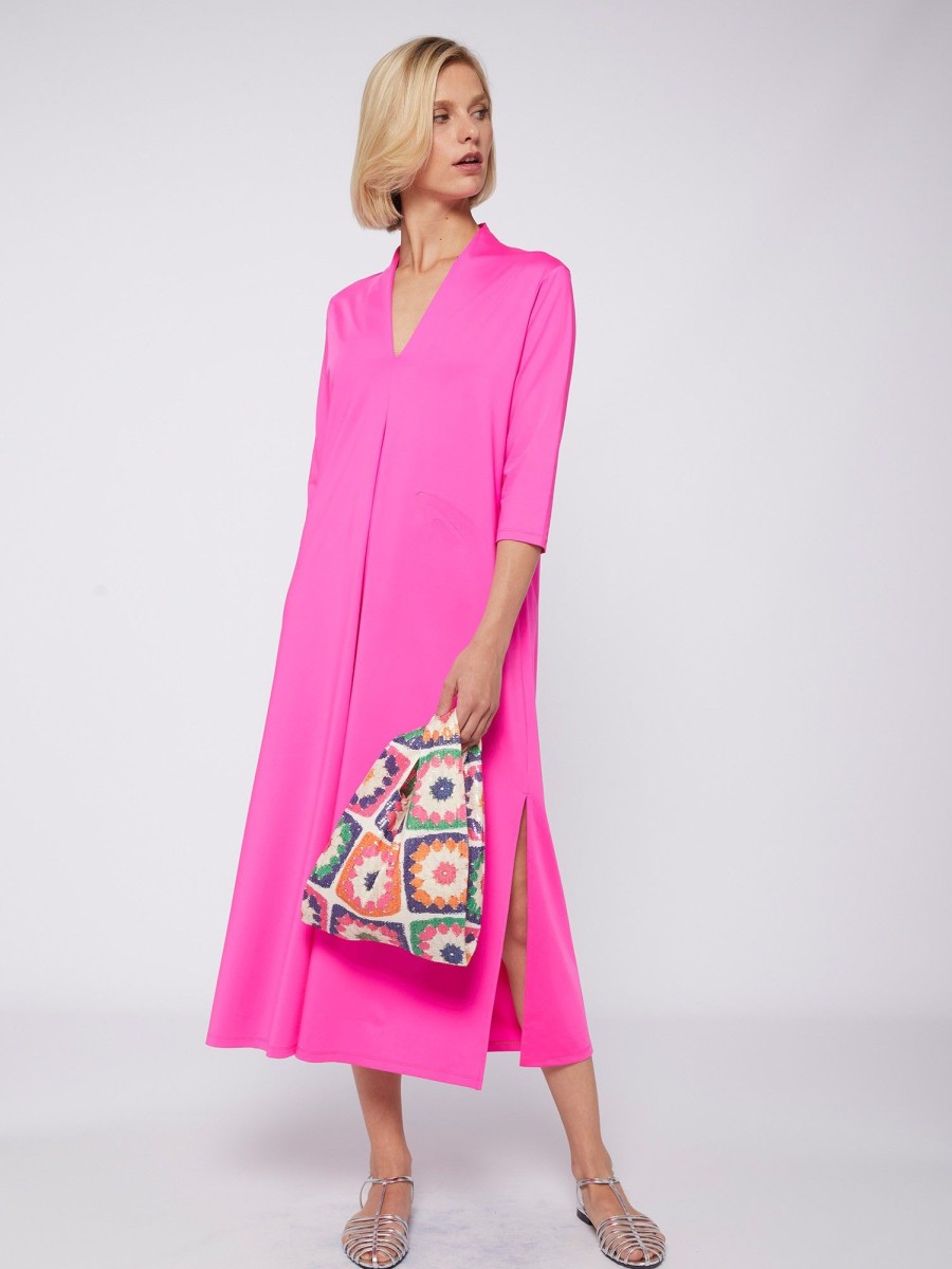 Vilagallo Dress Noam Pink Fluor Knit Dresses