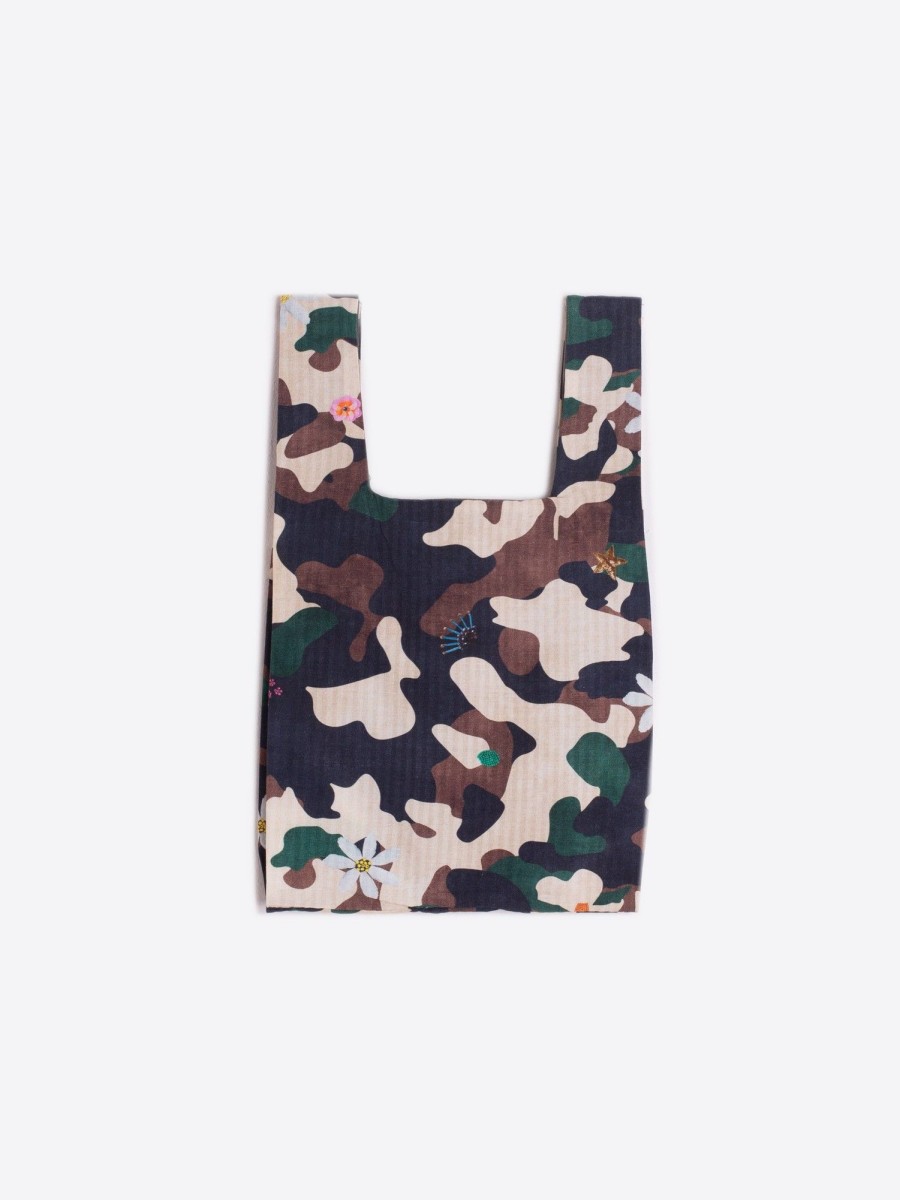 Vilagallo Handbag Tshirt Camouflage Embroidery Print Bags