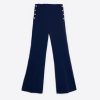 Vilagallo Trouser Teodora Navy Knit Perfect Fit Trousers