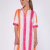 Vilagallo Dress Hester Pink Orange Maxi Stripes Dresses