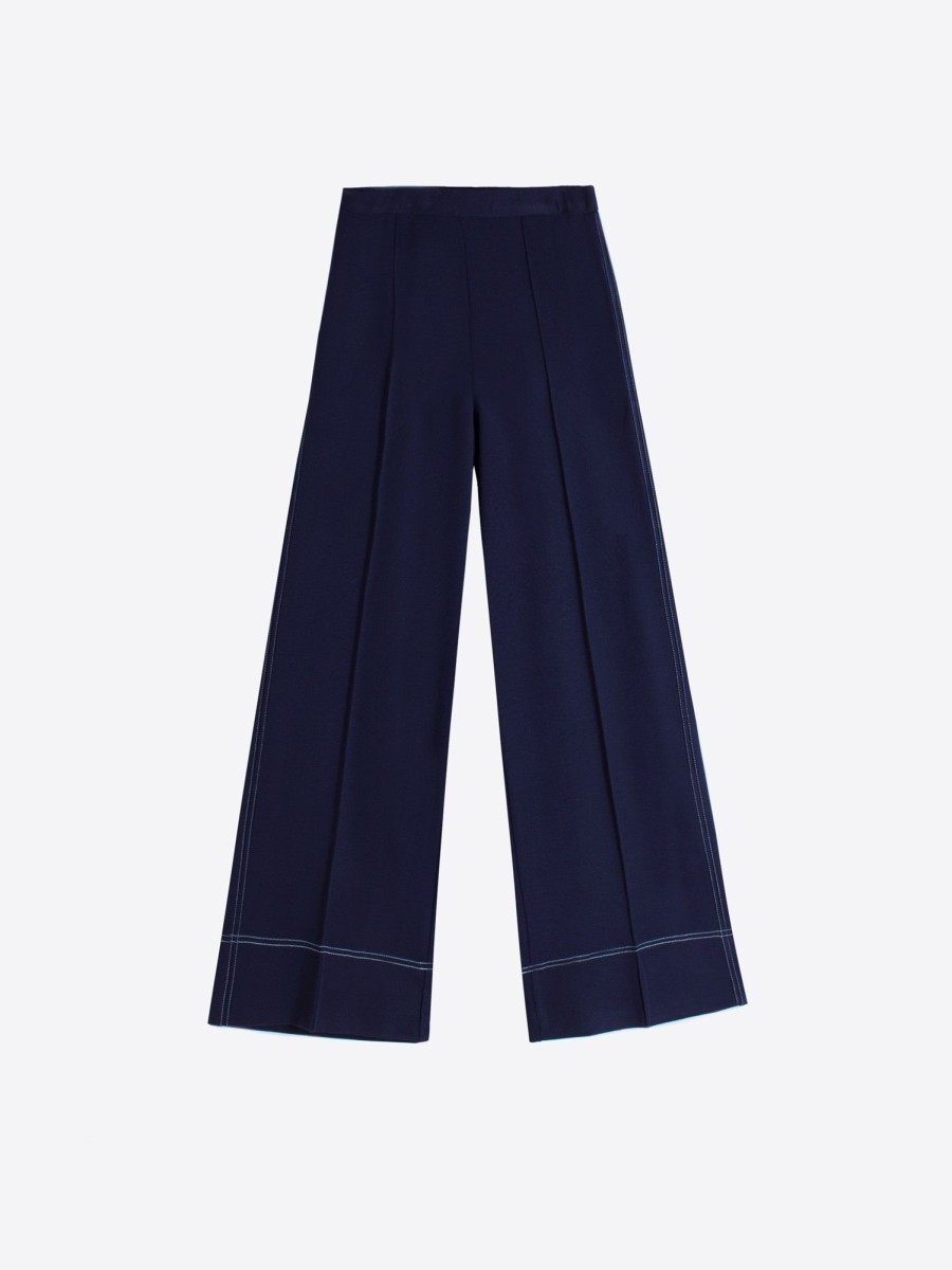 Vilagallo Trouser Beatriz Wo Navy Light Knit Trousers