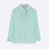 Vilagallo Shirt Petra Emb Green Linen Stripe Shirts