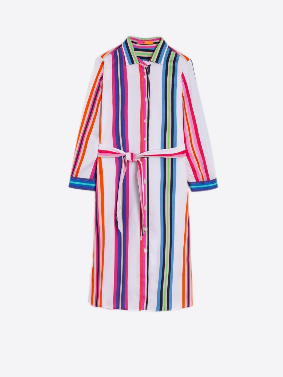 Vilagallo Dress Dover Multicolor Cotton Stripe Dresses