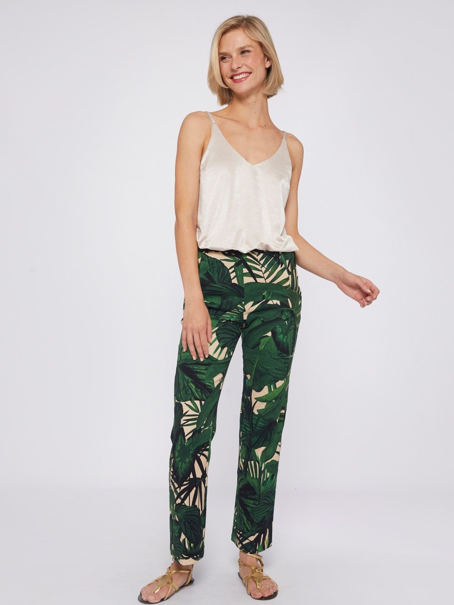 Vilagallo Trouser Lidia Maxi Tropical Print Trousers