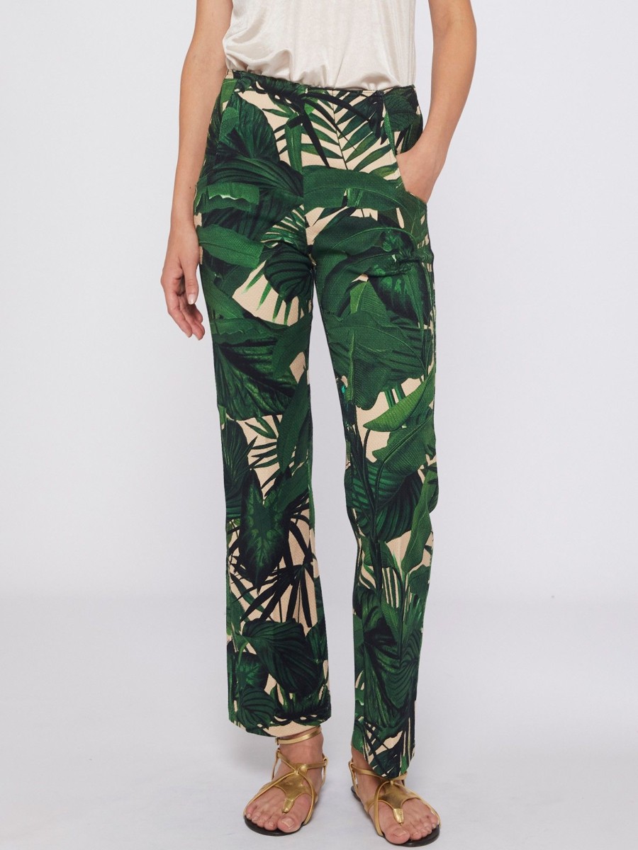 Vilagallo Trouser Lidia Maxi Tropical Print Trousers