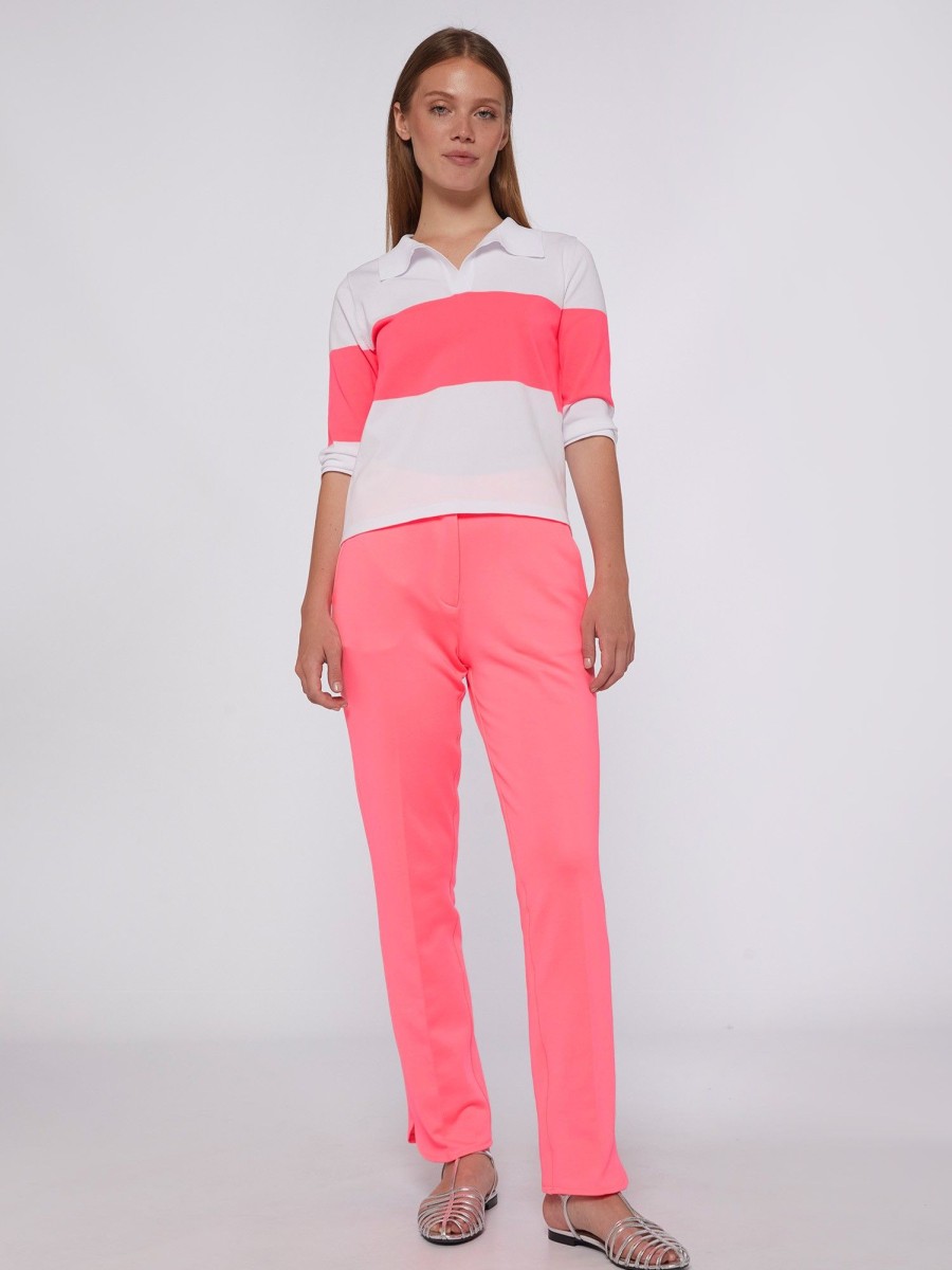 Vilagallo Trouser Ornella Fluor Pink Knit Trousers