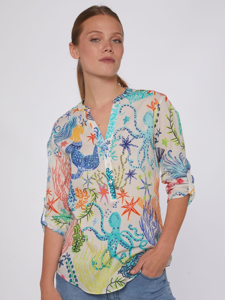 Vilagallo Shirt Francina Mermaid Print Shirts