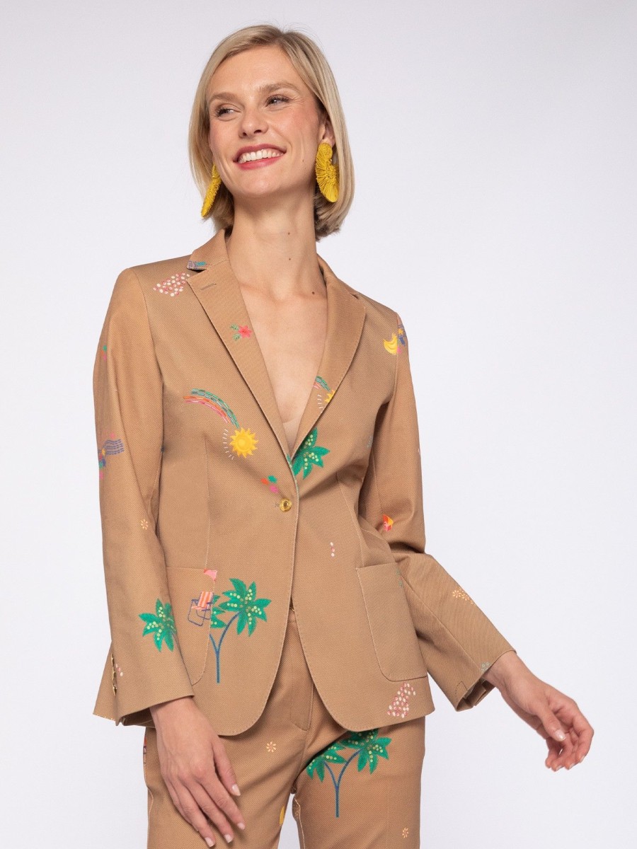 Vilagallo Jacket Harlow Biarritz Gabardine Print Jackets