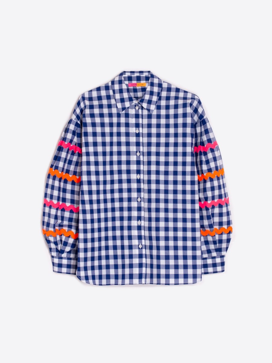 Vilagallo Shirt Vernen Navy Vichy Shirts