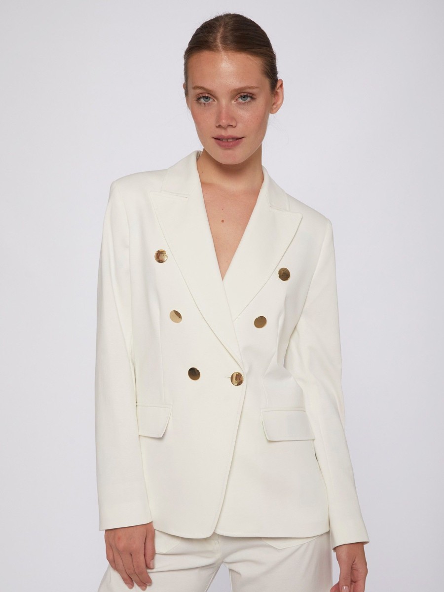 Vilagallo Jacket Ingrid White Knit Perfect Fit Jackets