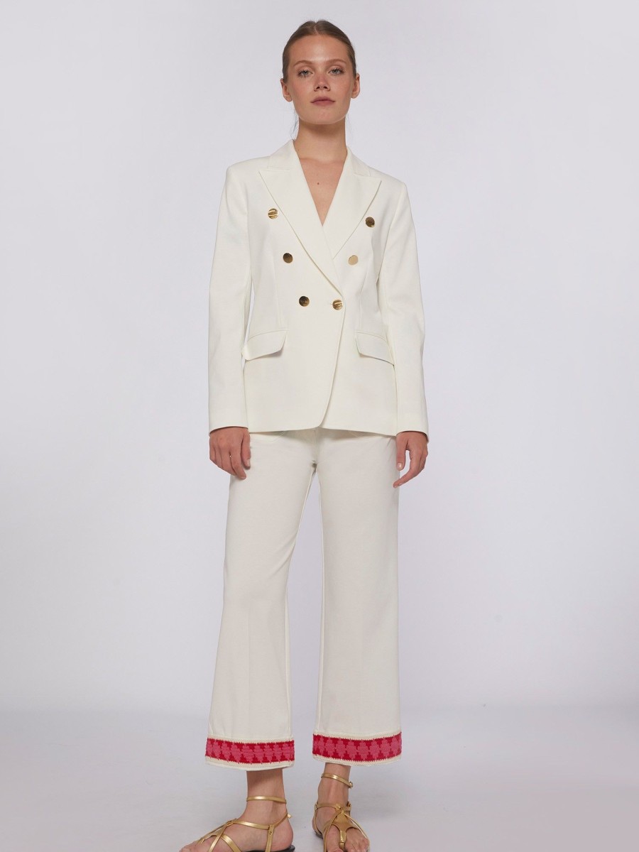 Vilagallo Jacket Ingrid White Knit Perfect Fit Jackets