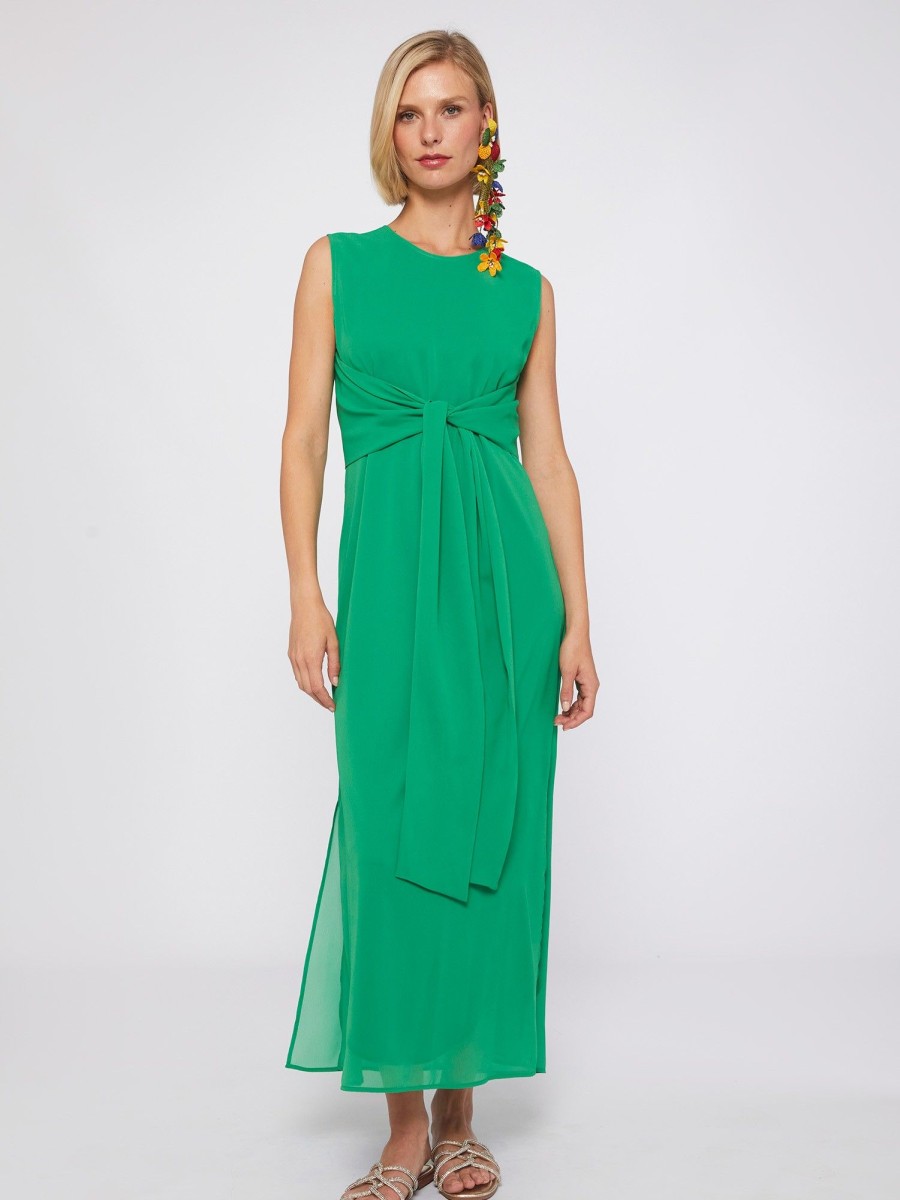 Vilagallo Dress Tamara Green Chiffon Dresses