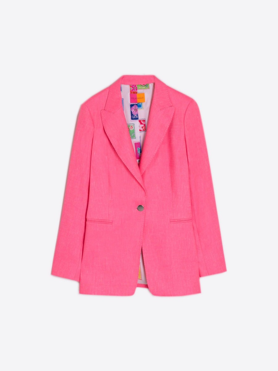 Vilagallo Jacket Katrina Pink Strech Linen Jackets