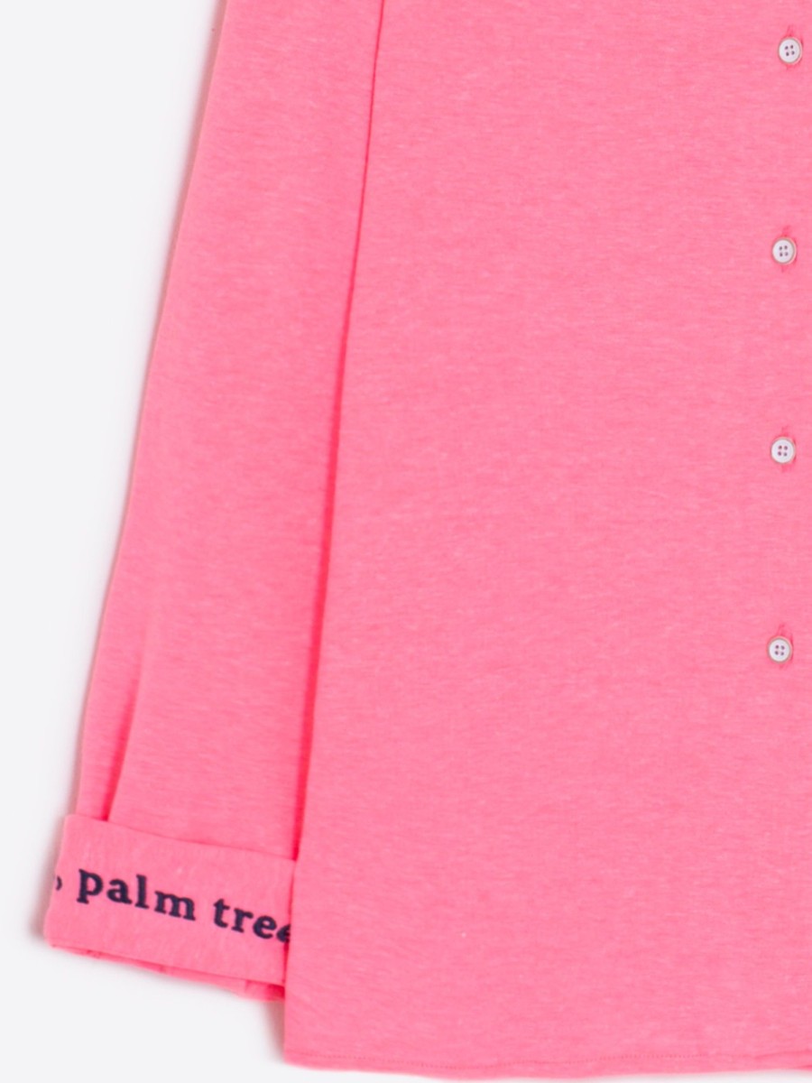 Vilagallo Shirt Emb Neon Pink Knit Shirts