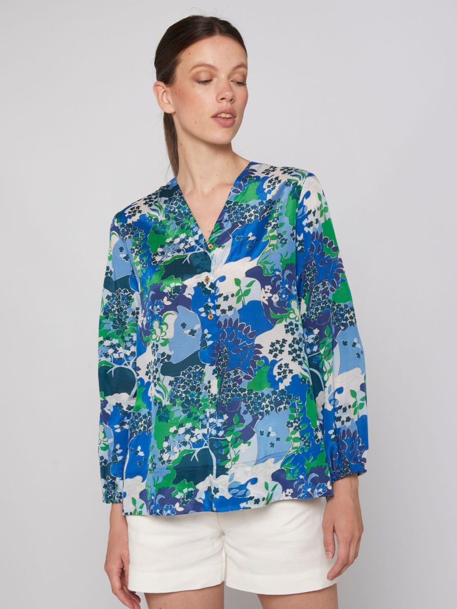 Vilagallo Shirt Ebba Blue Blossom Shirts