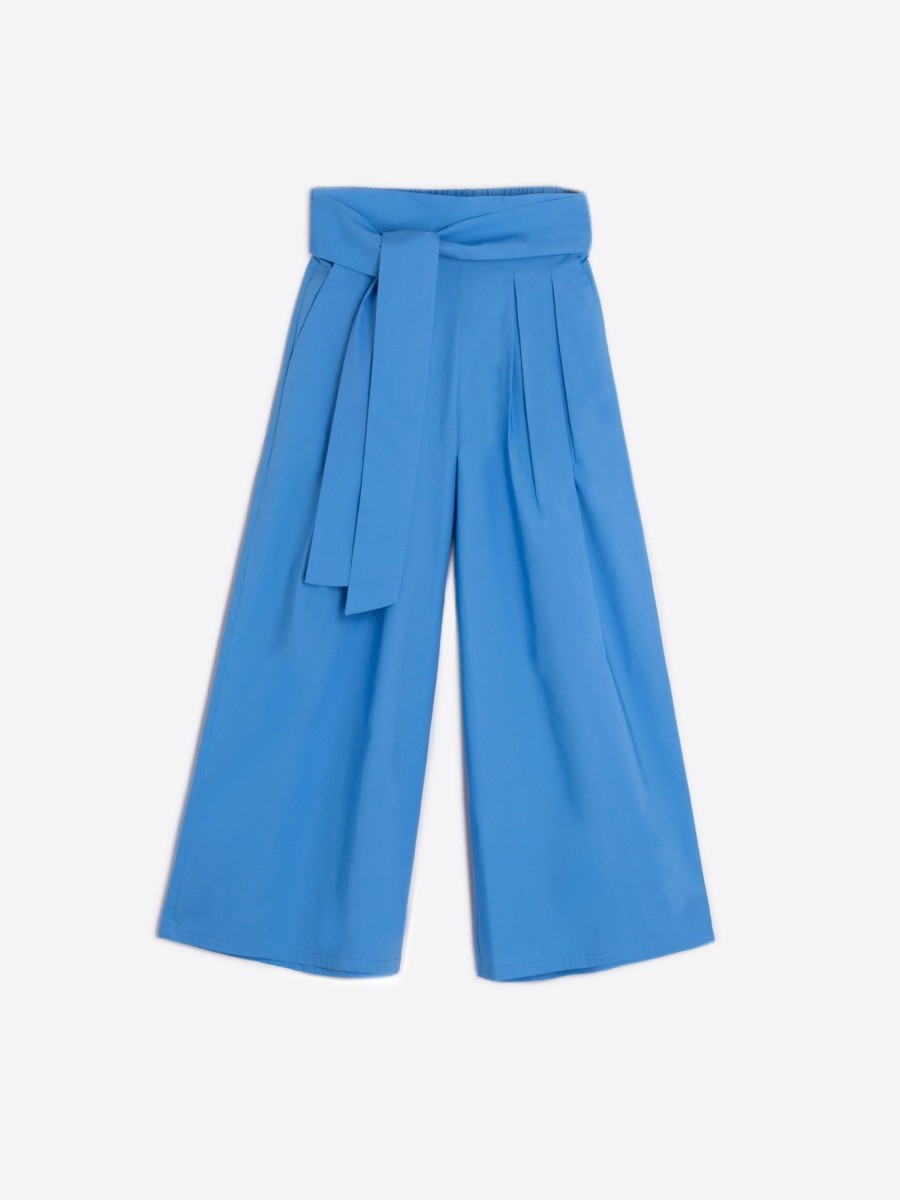 Vilagallo Trouser Marie Blue Poplin Trousers