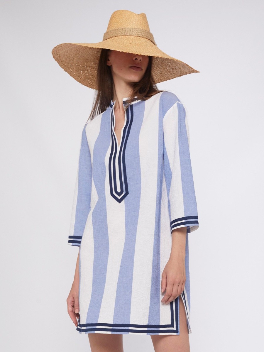 Vilagallo Dress Kaftan Diletta Emb Capri Stripe Dresses