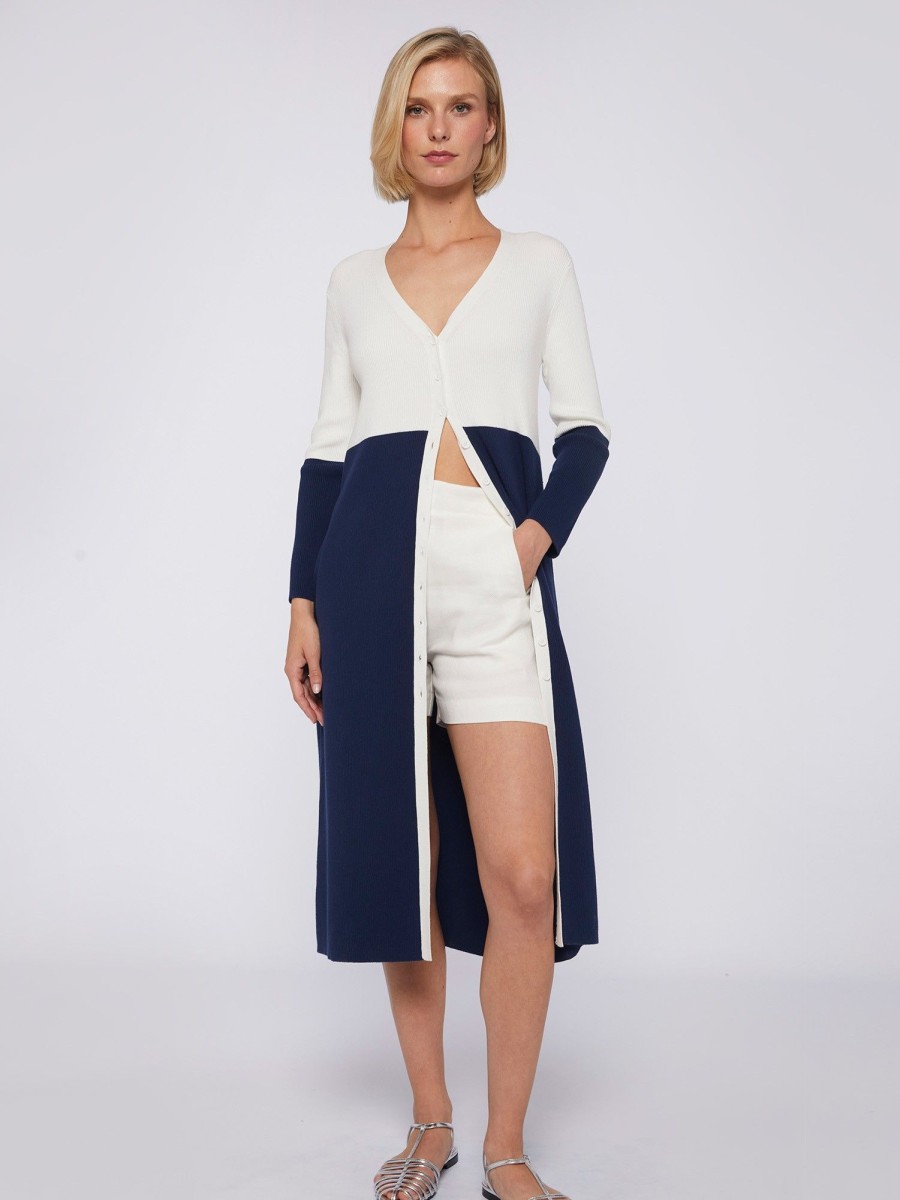 Vilagallo Knitwear Serena Bicolor Ecru&Navy Knitwear