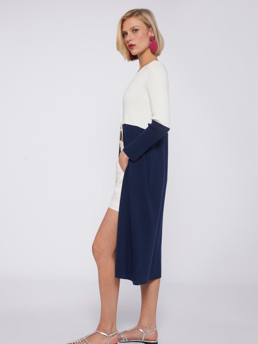 Vilagallo Knitwear Serena Bicolor Ecru&Navy Knitwear